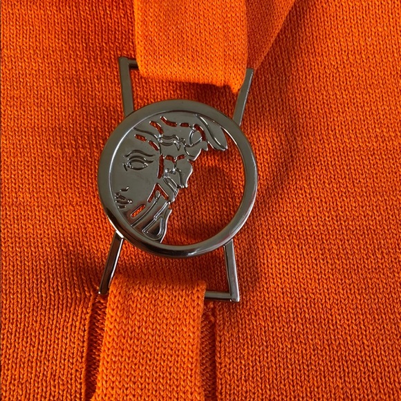 Authentic Gianni Versace Orange Top SZ 40 S - Picture 2 of 8